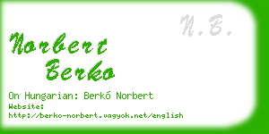 norbert berko business card