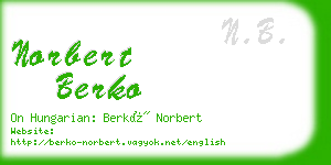 norbert berko business card